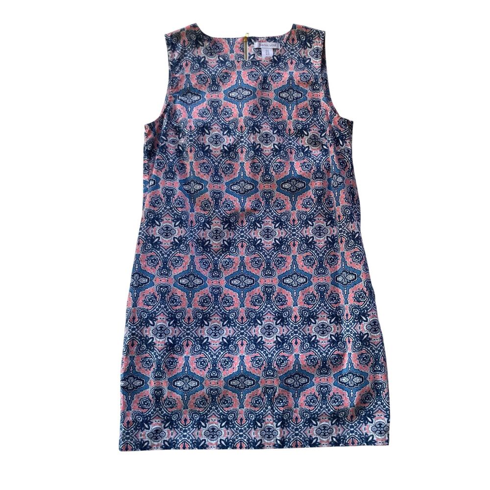 TABITHA WEBB Sleeveless Shift Dress Size 6 Multicolor Paisley Cotton Pockets